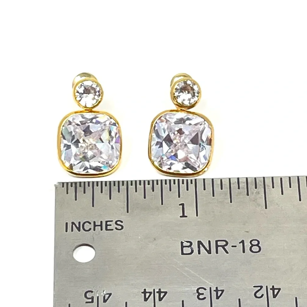 New Anthropologie Aurelie Oversized Post Earrings Gold - Picture 5 of 6